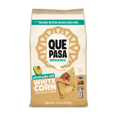 Que Pasa Organic Avocado Oil White Corn Tortilla Chips