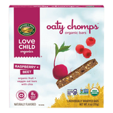 Love Child Organics Oaty Chomps Raspberry + Beet Gluten Free Snack Bars