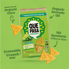 Que Pasa Organic Avocado Oil Jalapeño & Lime Tortilla Chips