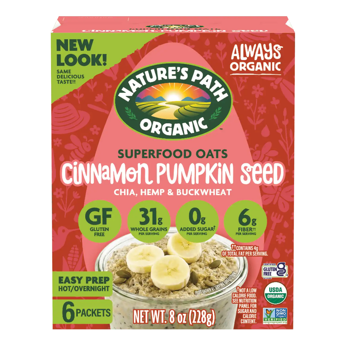 Nature's Path Organic Cinnamon Pumpkin Seed Superfood Gluten Free Instant Oatmeal