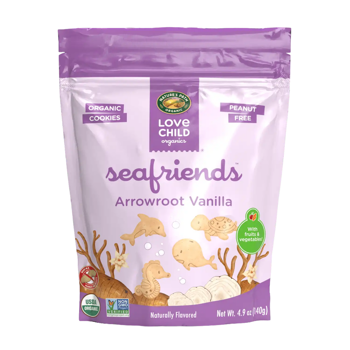 Love Child Organics Sea Friends Arrowroot Vanilla Cookies