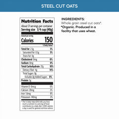 Nature's Path Organic Steel Cut Oats Instant Oatmeal